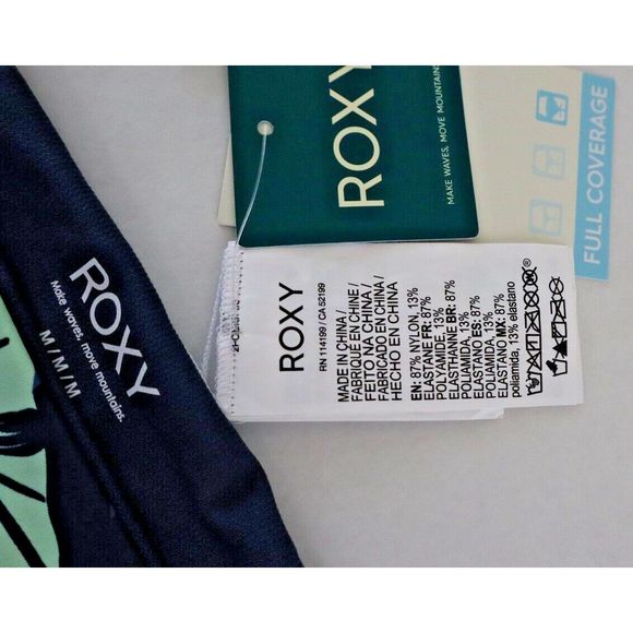 Roxy ARJX403531 Sz M Blue Tropics Print Beach Classic Hipster Bikini Bottoms $46 - Picture 7 of 9